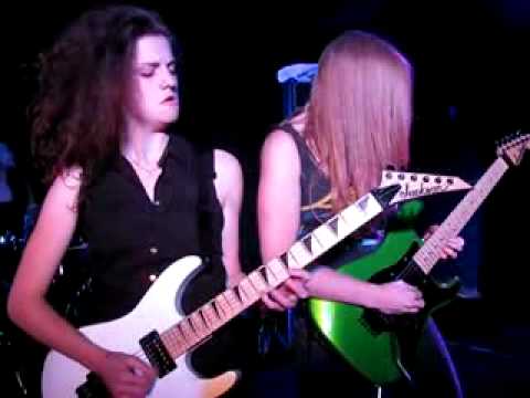 Gina Gleason and Courtney Cox of The Iron Maidens doing a dual harmony 