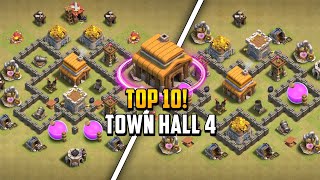 Top 10 Town Hall 4 Th4 Warhybridtrophyfarming Base Layout Copy Link 2024 Clash Of Clans