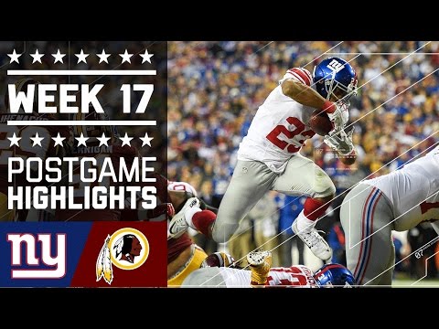 Giants Vs Redskins Nfl Week 17 Game Highlights Giants Vs Redskins Nfl Week 17 Game Highlights