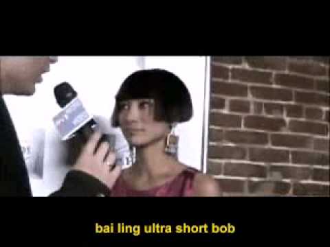 Bai ling cut her hair ultra short bob and shaved nape