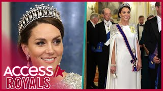 Kate Middleton STUNS In Tiara At 1st State Banquet As Princess Of Wales