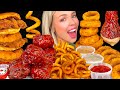 ASMR MUKBANG, Spicy Jalapeno Chicken Sandwich, Curly Fries, Dill Dip, Crispy Onion Rings Coleslaw 먹방