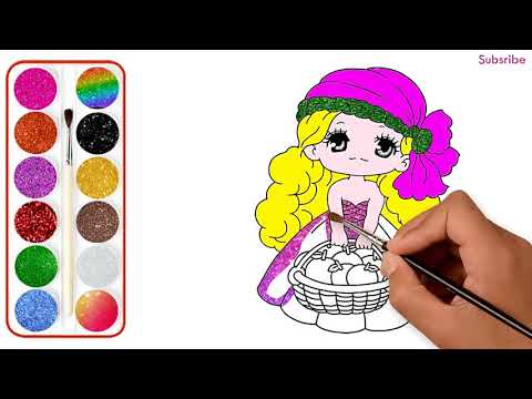 Vẽ Tranh và Tô Màu Công Chúa ChiBi, Đồ Chơi Tô Màu Trẻ Em, Glitter ChiBi Princess Drawing Coloring
