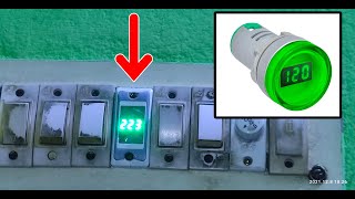 Ac Mini Voltage Meter Digital Display 60 500V Ac Voltmeter Indicator Light, Round Shape Panel Mount