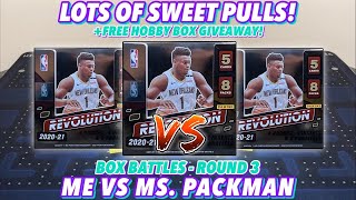 BOX BATTLE VS. MS. PACKMAN! LOTS OF SWEET PULLS! Round 3 - 2020-21 Panini Revolu