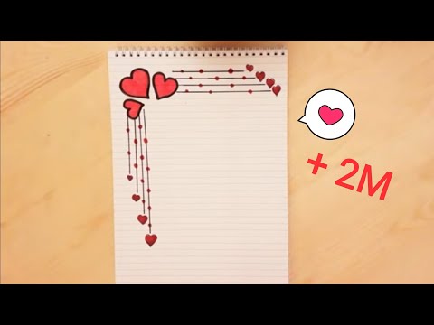 تزيين الدفاتر من الداخل سهل للصغار/ simple border designs on paper تزيين الدفاتر من الداخل سهل للصغار/ simple border designs on paper #1