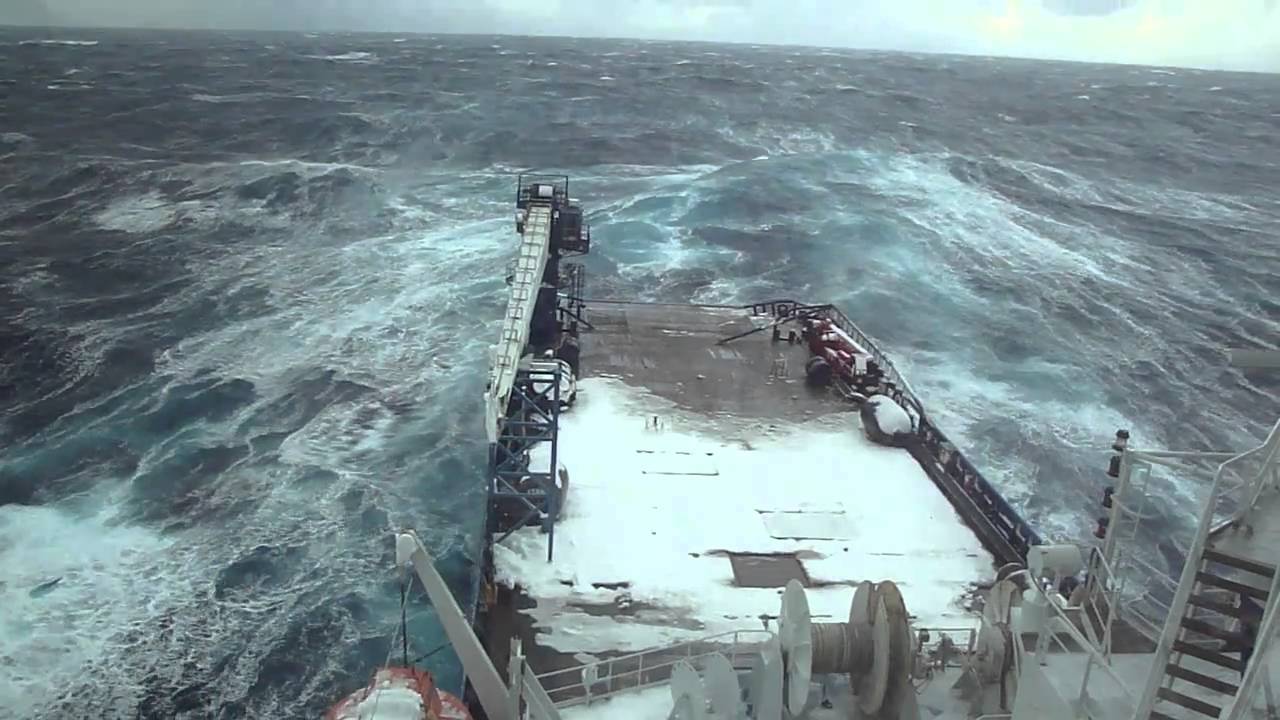 Sailing on the North Atlantic Ocean during Winter - YouTube