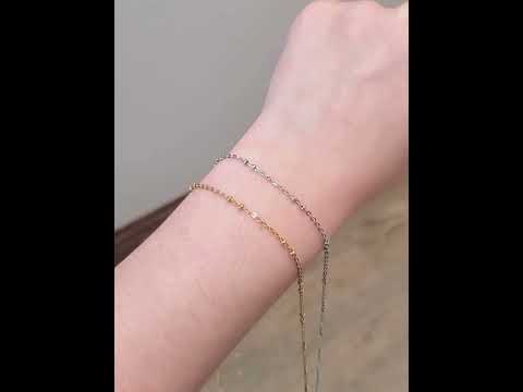 Finn Unfinished PVD Stainless Steel Beaded Bracelet Chain, Gold or Silver Finn Unfinished PVD Stainless Steel Beaded Bracelet Chain, Gold or Silver