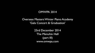OMWPA 2014 - INTRO 3: Gala Concert at the Menuhin Hall (Tuesday 23rd December 2014)