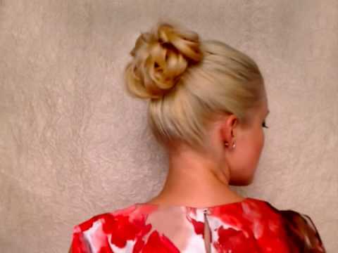 Elegant wedding bun updo hairstyles for long straight hair tutorial Bridesmaid homecoming messy bun
