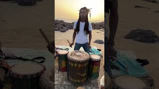 Some Drummers From Guinea On A Beach In Senegal