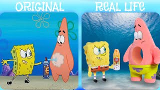 Spongebob X Patrick, Invisible Spray Spongebob Original Vs Real Life Spongebob Animation