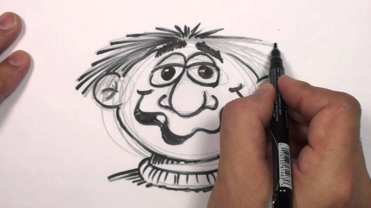 How to Draw a Cartoon Face - Funny Face Drawing Lesson - YouTube