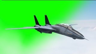 Jet F14 Aircraft Fly Green Screen 01 - Free Use