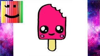 Comment dessiner une GLACE KAWAII - DESSIN KAWAII ET FACILE