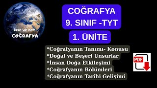 9. Sınıf Coğrafya 1. Ünite Coğrafyanın Konusu Bölümleri Coğrafyanın Gelişimi İnsan Doğa Etkileşimi