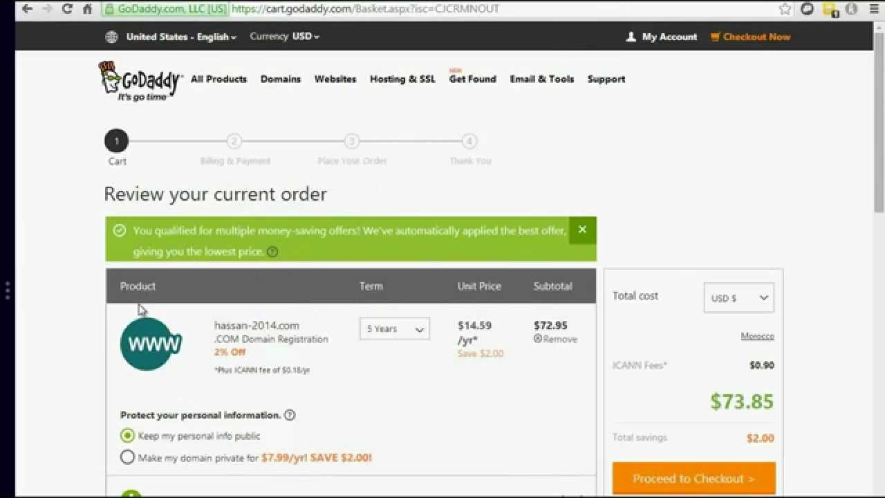 Godaddy coupons november 2019