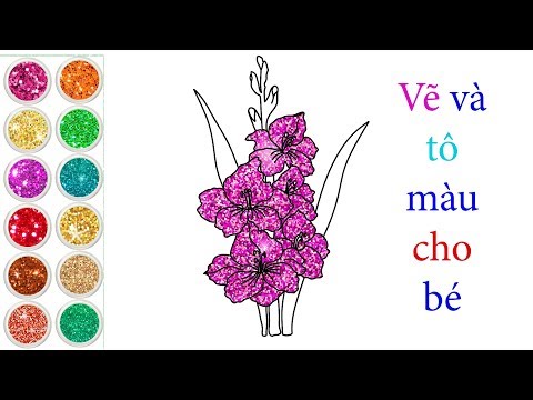 Vẽ và tô màu bông hoa hay nhất cho bé | vẽ bông hoa cực đẹp | Glitter flower Drawing and Coloring