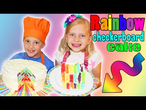 Kid Size Cooking: Rainbow Checkerboard Cake