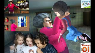 Scare Teacher Deli̇ Öğretmen Elbi̇se Kesme Bölümü Oynadik Scare Teacher Yi̇ne Bi̇zi̇ Yakaladi