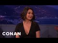 Mila Kunis Can't Deal With Her New Boobs | CONAN on TBS