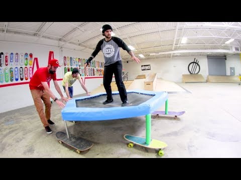 The DEATH TRAMPOLINE On 5 Skateboards! / Warehouse Wednesday