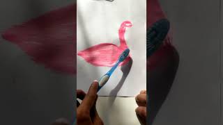 Pink Swan Draw With Thumb & Toothbrush Colour Station