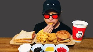 Asmr Ham Sandwich, Y Chicken Burger, Tender Chicken Nuggets&Coca-Cola