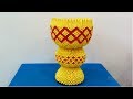 How to make 3d origami vase - hướng dẫn làm lọ hoa origami 3d