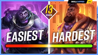 Ranking EVERY CHAMPION from EASIEST to HARDEST for Season 13 - League of Legends