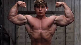 Young Bodybuilder Flexing Muscles