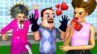Miss T and Hello Neighbor with Ice Cream 3 + More Scary Teacher 3D Coffin Dance 