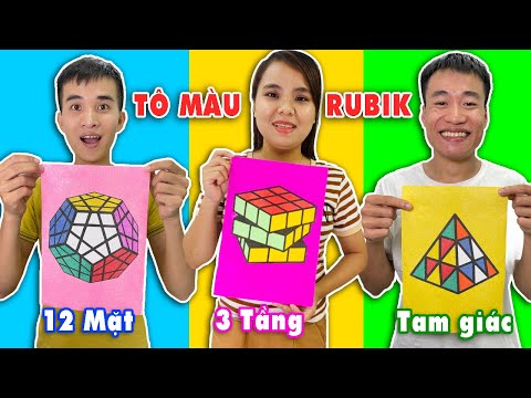 Cuộc Thi Tô Màu Tranh Cát Hình Rubik: Tam Giác, 3 Tầng, 12 Mặt Bằng Giấy Thần Kỳ