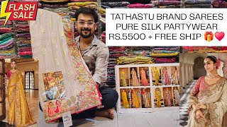 Tathastu Brand Pure Silk Partywear Saree At Reasonable Price Heavy Work Blouse & Border