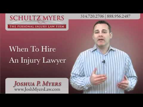 St. Louis, Missouri Personal Injury Lawyer Joshua P. Myers discusses when is the best time to hire a personal injury attorney after an injury such as a car accident. For more information, visit his personal injury website at www.JoshMyersLaw.com or call 888-956-2487 for a free case consultation.

Myers Injury Law, LLC
1033 Corporate Square Drive
St. Louis, MO 63132
314-720-2706