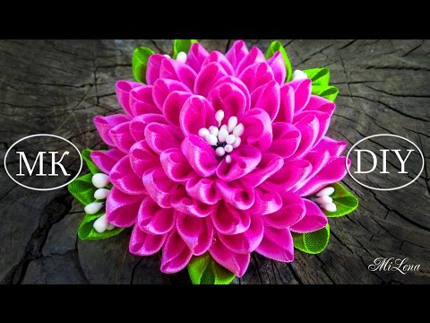 Цветок на повязку канзаши мастер класс Цветок на повязку канзаши мастер класс