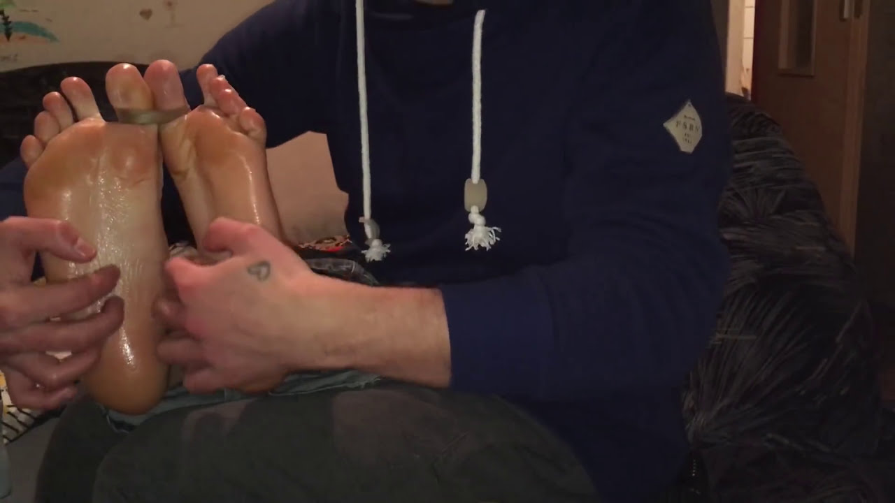 Tickling jackies bare feet
