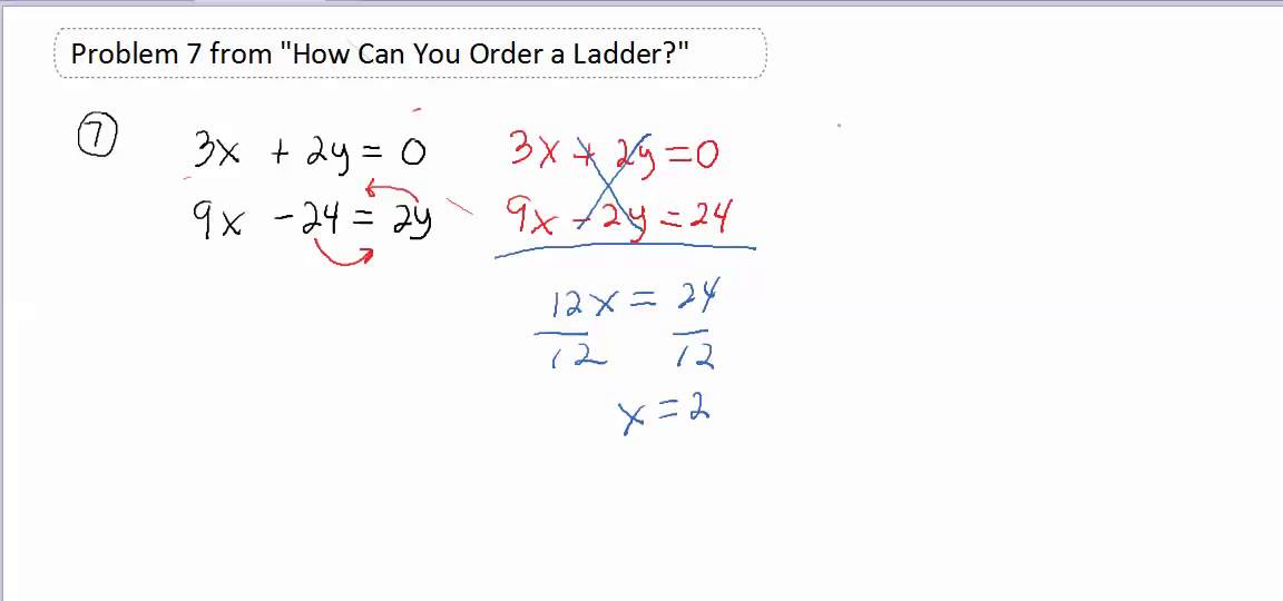 Problem 7 from How Can You Order a Ladder - YouTube
