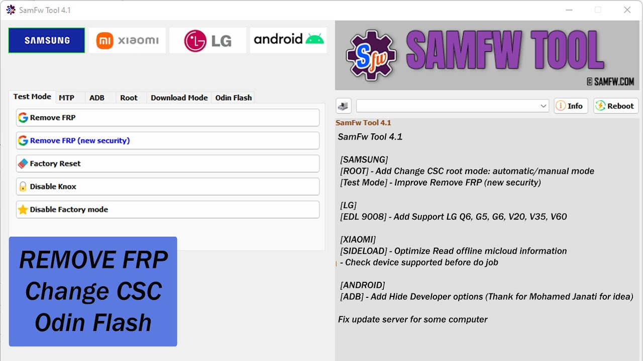 Samsung FRP Unlock FREE SamFW Tool v4.1 FREE Download Samsung FRP Unlock FREE SamFW Tool v4.1 FREE Download