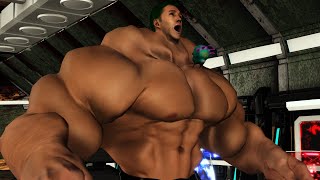 Space Chick With Man - Muscle Growth