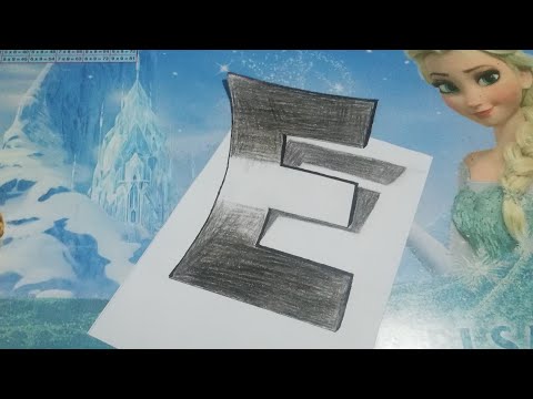 Vẽ nghệ thuật ảo ảnh 3D chữ E bằng bút chì than || @NVH Vlog