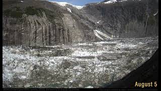 Time-Lapse Images Of Alaska Glacial Lake Basin During Outburst Flood