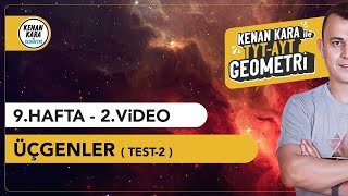 Test-2 | Üçgenler | GEOMETRİ KONU ANLATIMI (2024 Tayfa) (TYT-AYT)