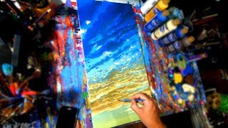 Painting Epic Clouds With Acrylics ( With Ambient Music )
