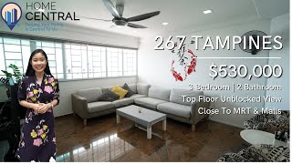 Incredibly Large 4-Room Top Floor Unblocked View Unit In Tampines For $530K | Singapore Home Tour