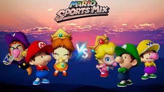 Mario Sports Mix - Hockey 3 Players, Hard Cpu Exhibition Match