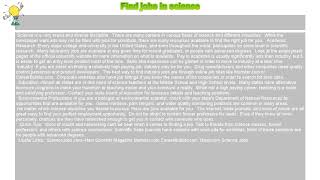 How to : Find jobs in science
