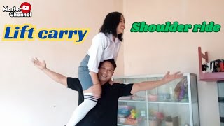 Lift Carry And Shoulder Ride Melayang -Uni Leni