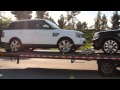 Car Shipping | Open Trailer | Auto Transport Service | Range Rover on trailer