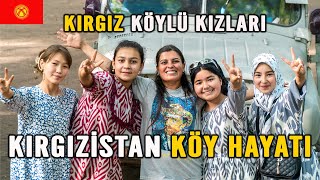 Kırgız Köylü Kızları ve Kırgızistan Köy Hayatı Celal-Abad